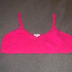 4X SOLD-OUT Sergio Hudson Stylish Pink mohair bralette cami crop top so soft!